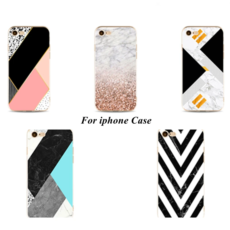 

Perciron Case For iphone 5s 5C SE 6 6s 7 8 plus X Granite Stone image Painted Silicone Phone DIY Case For iphone 7 case