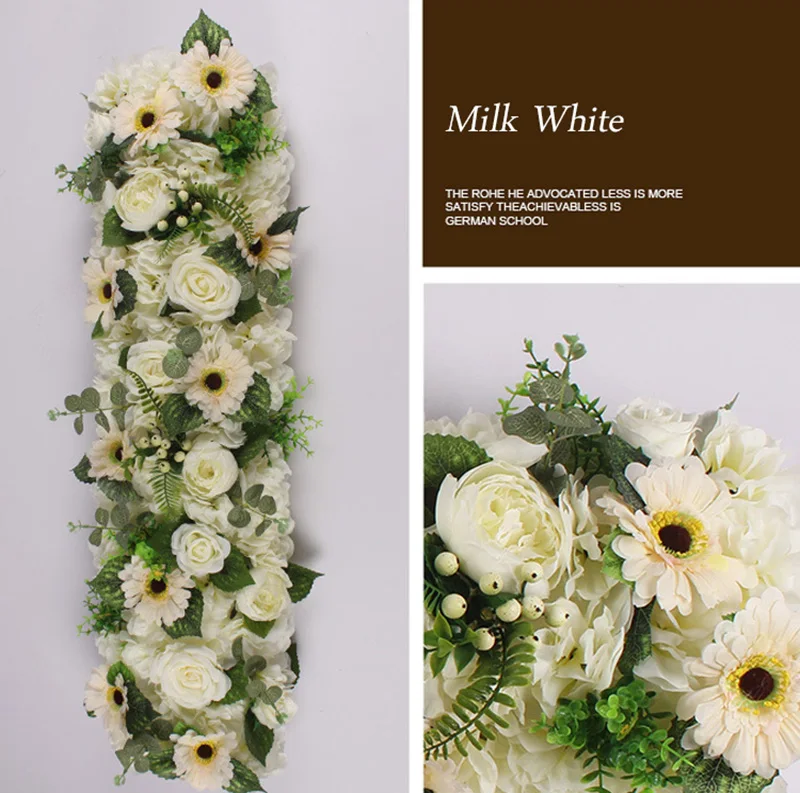 Flone Artificial Silk Fake Flowers 100cm Wedding Rose Flowers Row Wedding Scene Layout Flower Road Wall Arch Door Decoration (7)
