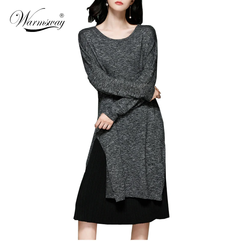 Women Casual Sweater Female Pullover Fashion split Dress Plus Size XL-5XL Elegant Knitted Pullovers C-113