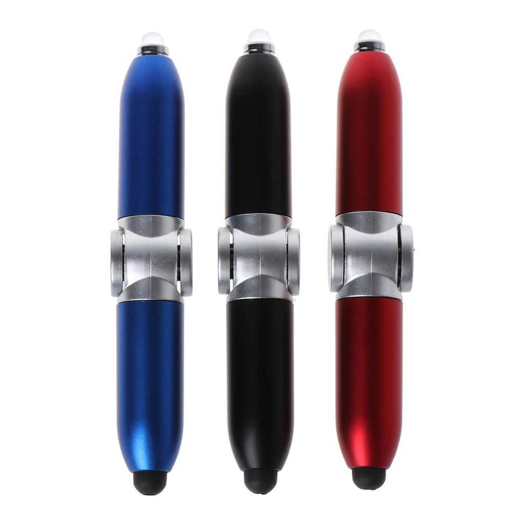 

Finger Gyro Spinner Multi-function Gyroscope Pens Decompression LED Light Ballpoint Pen Shape Relieve Stress Xmas Gift 3 Colors