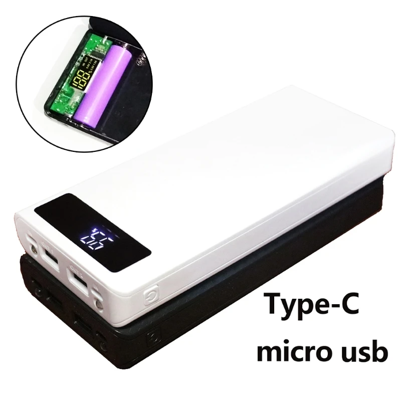

Dual USB LED Light 8x 18650 Battery DIY Power Bank Box Holder For Mobile Phone