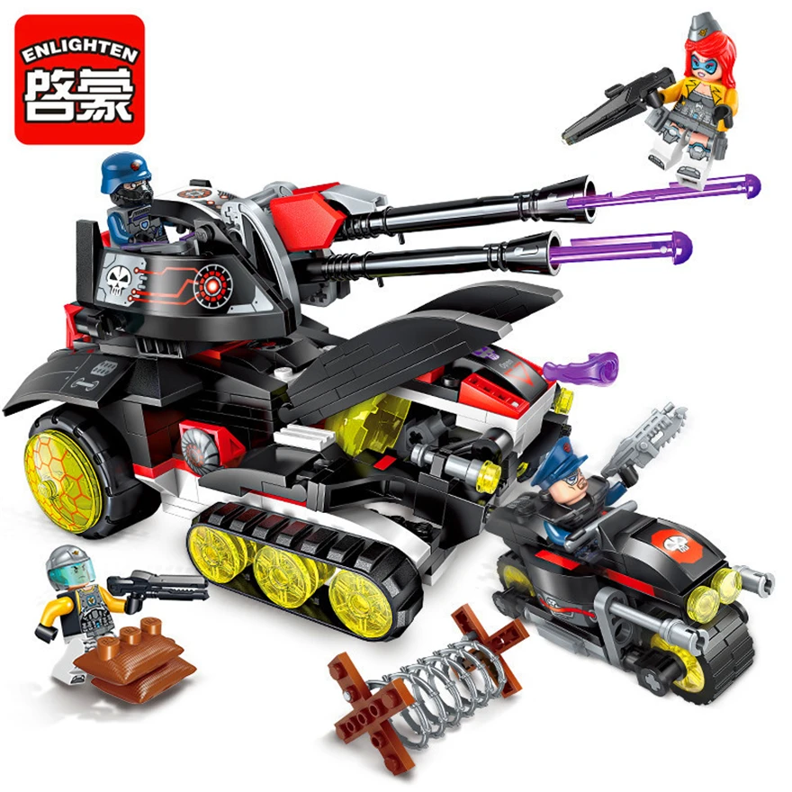 

Genuine Enlighten 2715 399Pcs Technic Laser Gun Tank Vehicle Model Building Block Toys Gift For Children