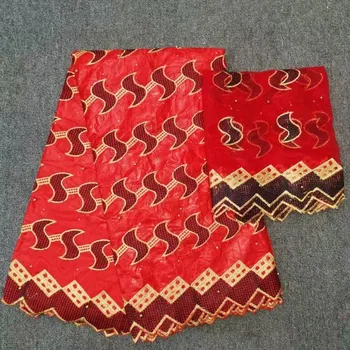 

New Design African bazin lace fabrics High quality embroidery bazin getzner with beads for dress 7 yards bazin riche hl65-1800