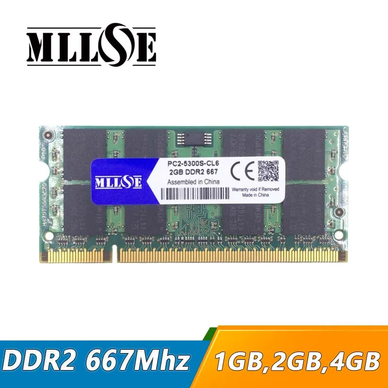 MLLSE 1 Гб 2 ГБ 4 ddr2 667 МГц pc2 5300 sodimm ноутбук ram so dimm оперативная память sdram|memoria ddr2|memoria