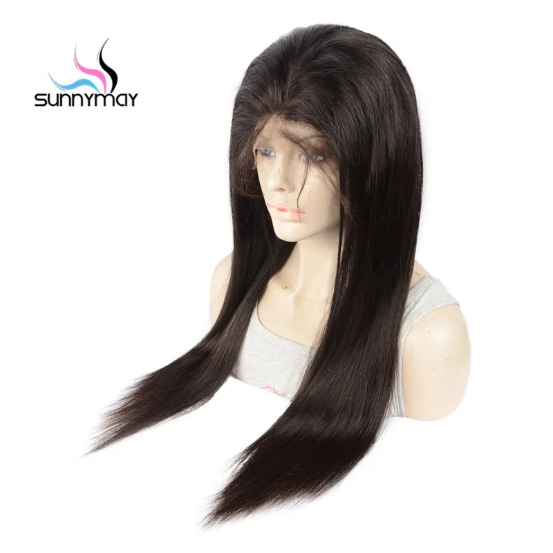 Sunnymay бразильские виргинские волосы парики шнурка отбеленные узлы полный шнурок человеческих волос парики бесклеевой крышки предварительно выщипанные Детские волосы