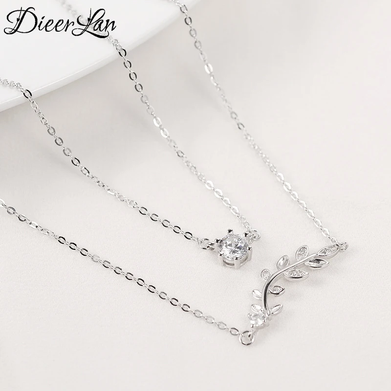 

New Arrivals 925 Sterling Silver Full Crystal Leaf Necklaces & Pendants For Women Fashion sterling-silver-jewelry