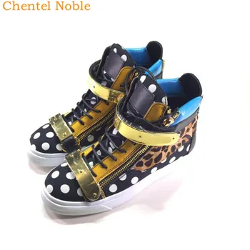 

Super Brand Wave Point Male shoes Leather Metal Decoration Men Casual Shoes Party Shoes Men Flats Zip Sneakers Big Size