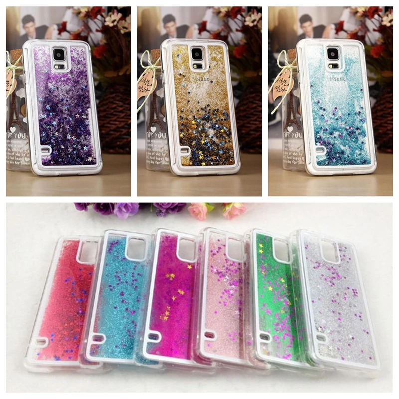 Жесткий чехол с динамическим жидким зыбучим песком для samsung Galaxy S4 S5 S6 Edge блестящий