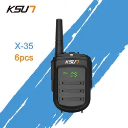 6 шт. KSUN X-35TFSI мини двухстороннее радио UHF 400-470 МГц 128 канала Портативный двухканальные рации Ham радио