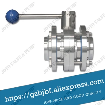 

Food grade 304 three-piece flange butterfly valve Homebrew Beer Dairy Product
