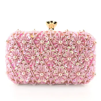 

Pink Silver Gold Crystal beaded Clutch Bags Women Party Purse Bridal Handbags Ladies Evening Bags Women Messenger Shoulder Bags