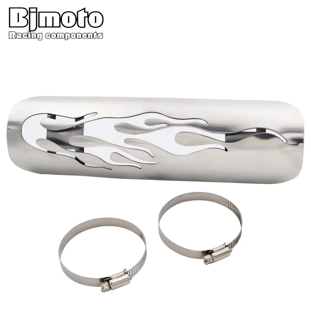 Chrome Universal Motorcycle Exhaust Muffler Pipe Leg Protector Heat