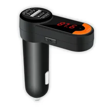 Bluetooth Car Charger 5V/3.1A 2 MP3 Player FM Transmitter Dual USB for iPhone, Samsung HTC One M9, Nexus 5X 6P 5-Black BC10B