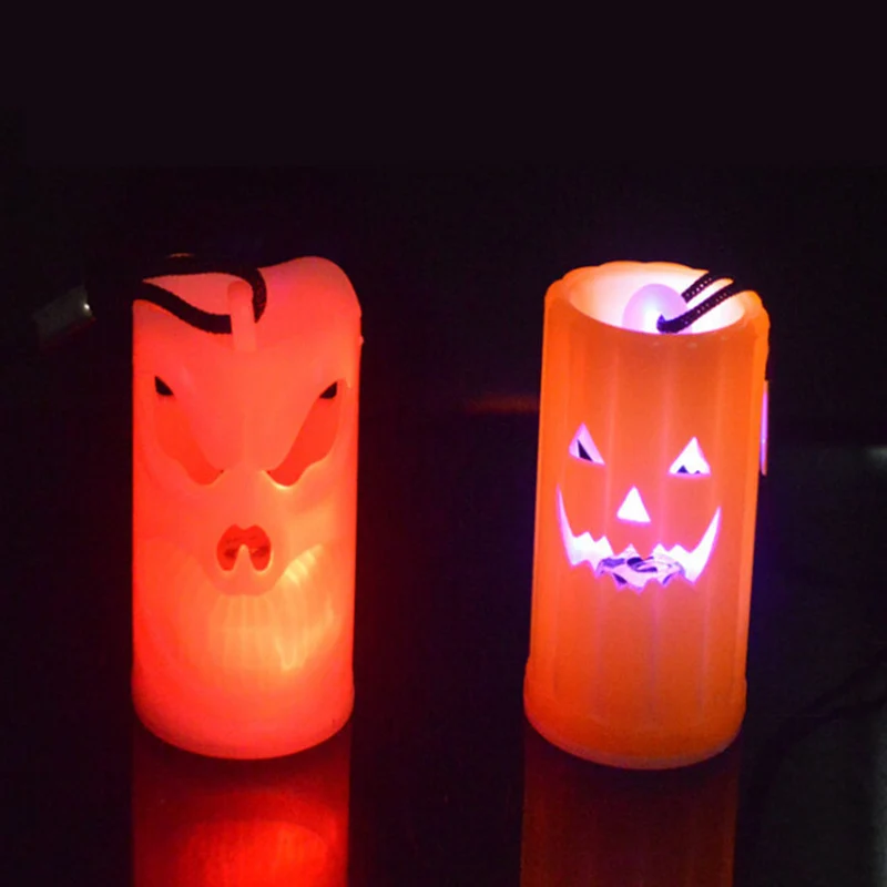 

Pumpkin Necklace Round Lights Plastic Lantern Lamp Halloween Party Hanging Decorations Halloween Colorful Pumpkin Glowing Toy