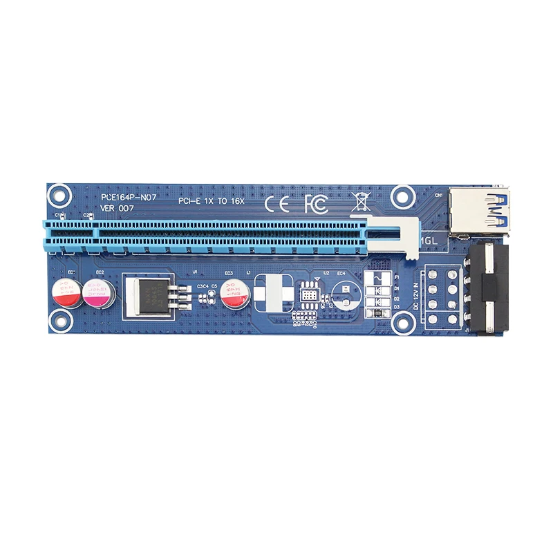 Переходник PCI Express E 1 16 x удлинитель для переходных карт + SATA 4 Pin источник питания и