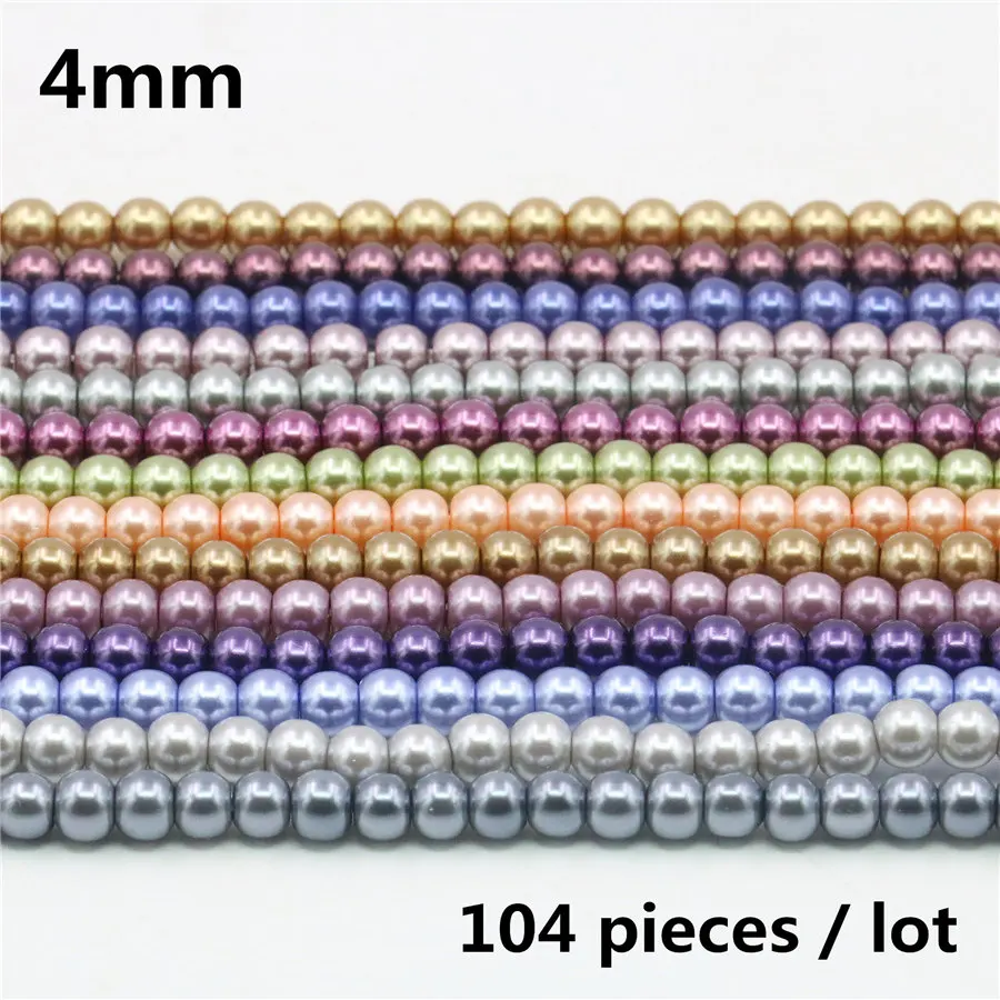 

4mm Multicolor Round Shell Pearl Beads SeaShell DIY Loose Beads Jewelry Making Design New For Necklace&Bracelet Accessory Parts