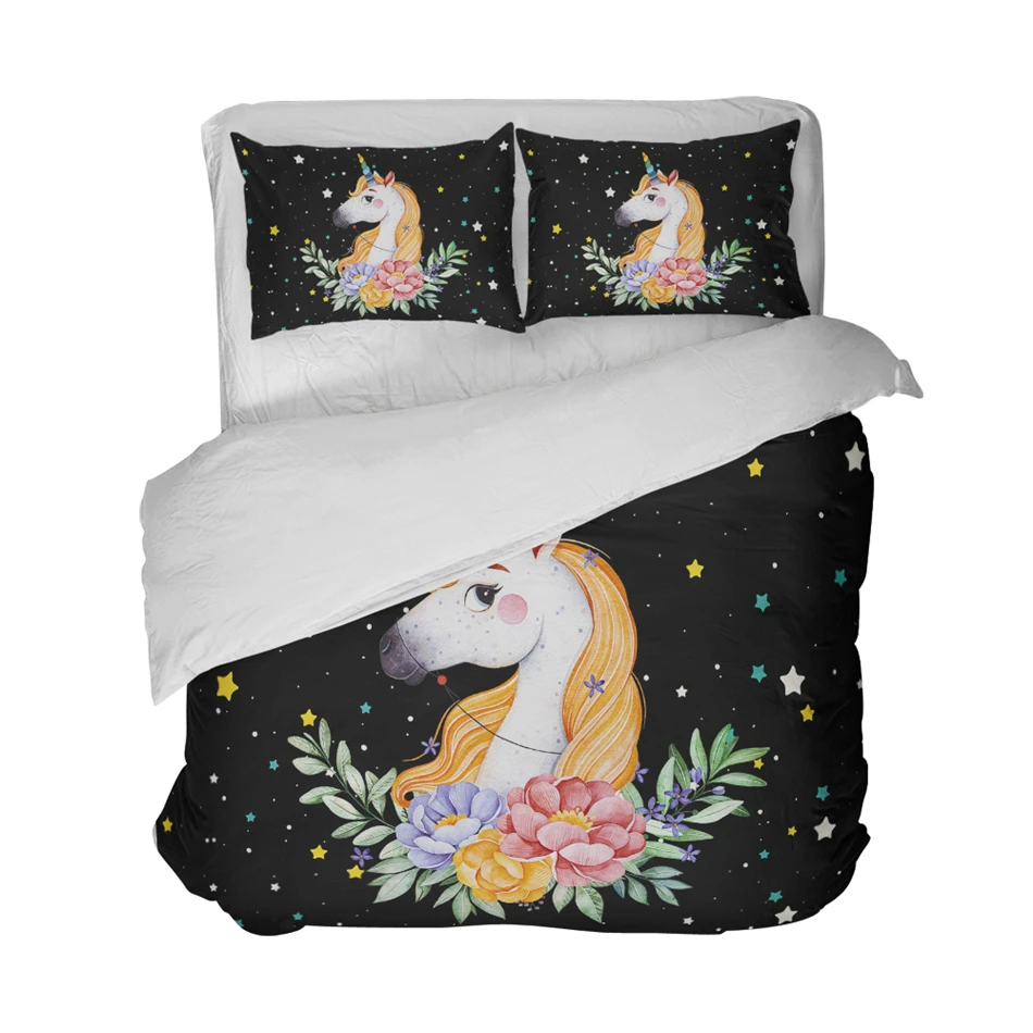Colorful Stars Unicorn Bedding Set -Unicorn Fashion HTB1zmHvXfc3T1VjSZPfq6AWHXXah