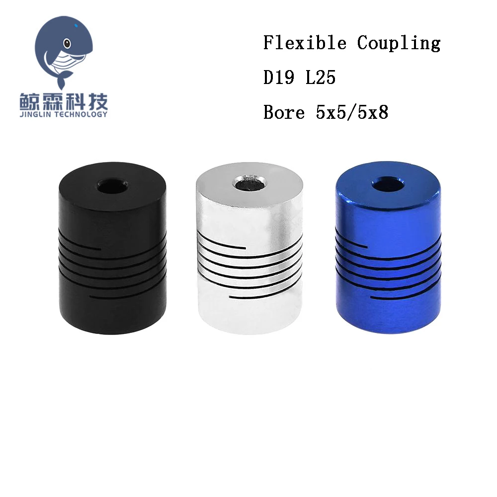 

CNC Motor Jaw Shaft Coupler 5mm To 8mm Flexible Coupling OD 19x25mm wholesale Dropshipping For Creality CR10 Ender-3 Ender 3 Pro