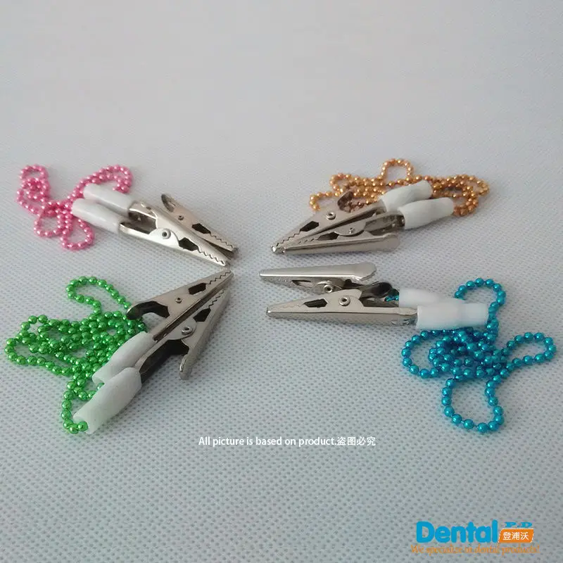 

25 Pcs Dental Instrument Bib Clips Flexible Ball Chain Napkin Holder