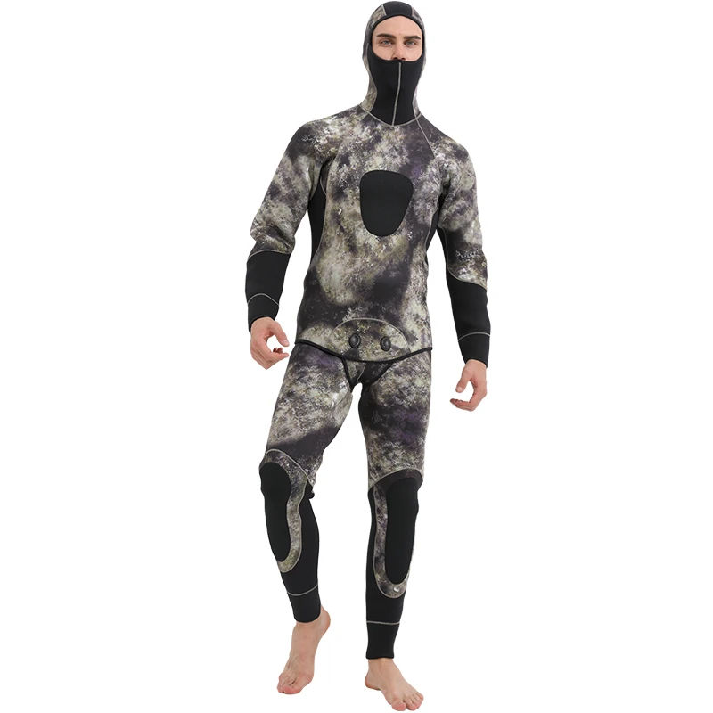 5 мм Дайвинг костюмы для мужчин всего тела сохраняет тепло неопрен гидрокостюм трубка Подводная охота рашгарды серфинг купальники с капюшоном
