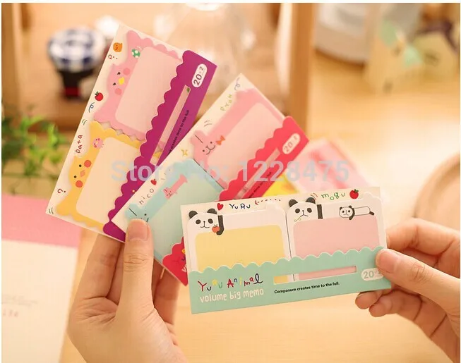

1pcs/Lot Memo pad Cartoon animal lovers big sticky notes notepad stationery office supplies School supplies