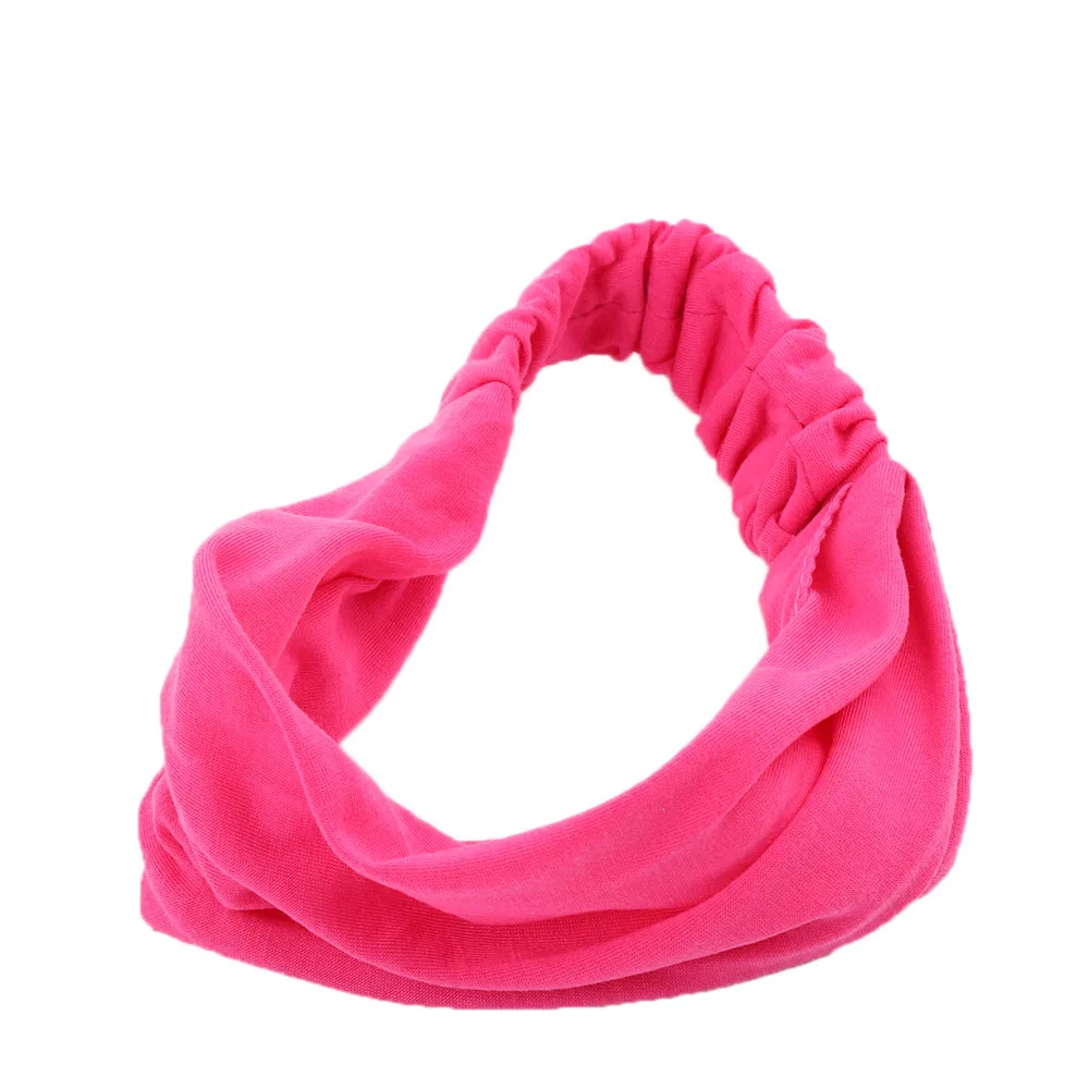 Fashion Woman Elasticity Full Vintage Wide Ribbon Headband Hair Band