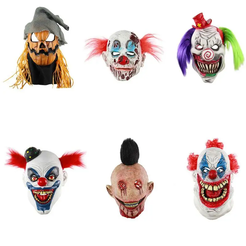 

1 PCS Halloween Horror Sorcerer Clown Mask Natural Environmentally Friendly Latex for Adult