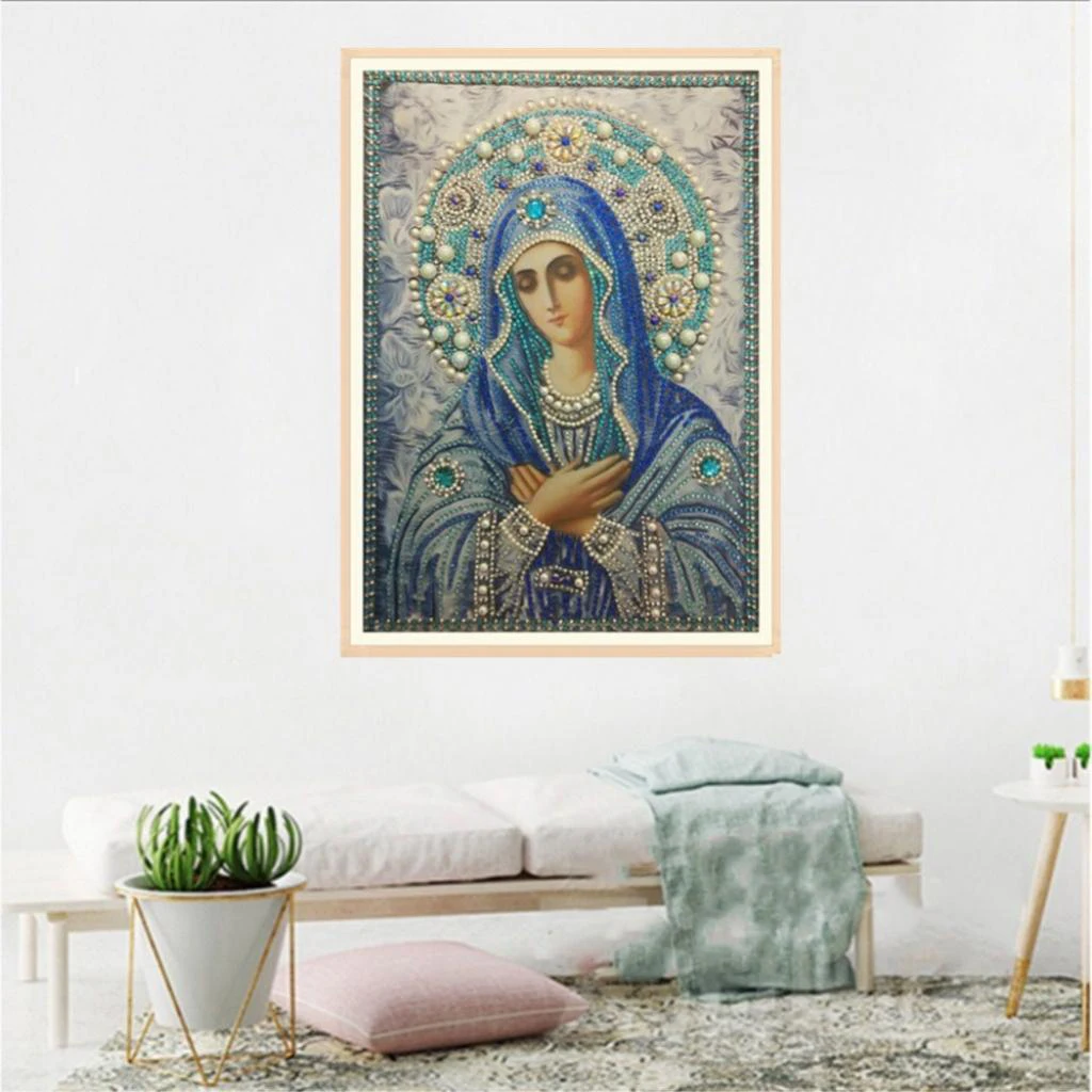 DIY Special Shaped 5D Religion Diamond Painting by Number Kit Partial Drill Rhinestone Embroidery Arts Craft 