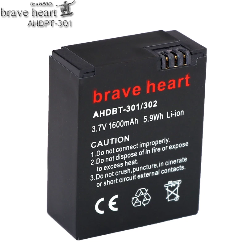 Brave heart Высокая емкость 4x hero 3 gopro hero3 батарея+ USB зарядное устройство+ чехол для аккумулятора для GoPro go pro hero 3 3+ аксессуары для камеры