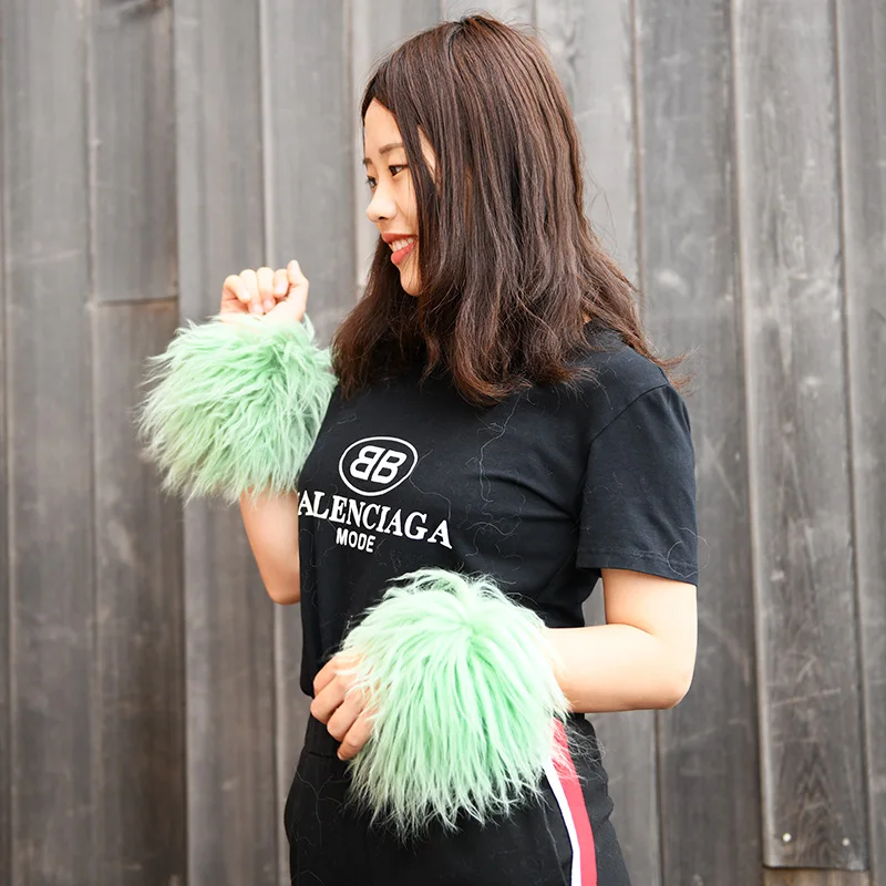 

CX-A-47T Full Leather Hand Ring Winter Sleeve Decoration Women's Tibetan Lamb Real Fur Cuffs