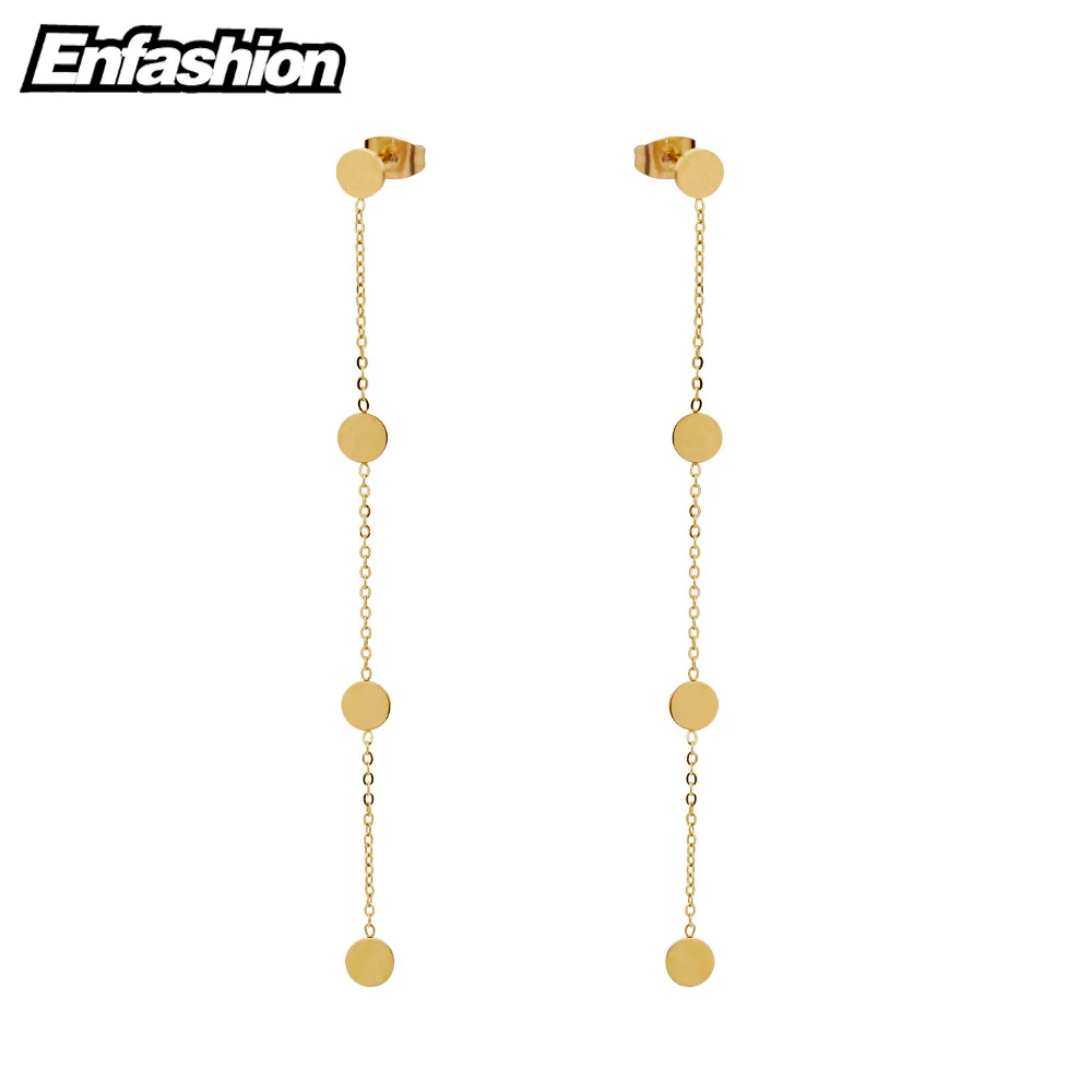 Enfashion длинные геометрические серьги в форме сердца, Золотые серьги в форме звезды, серьги-капли для женщин, длинные серьги, модное ювелирное изделие - Окраска металла: Dot