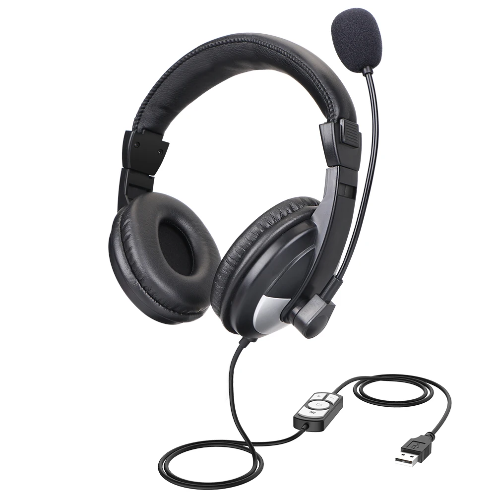 

Business Headset Surround Sound Over Ear Headphones with Noise Cancelling Mic for Skype PC Computer Chat