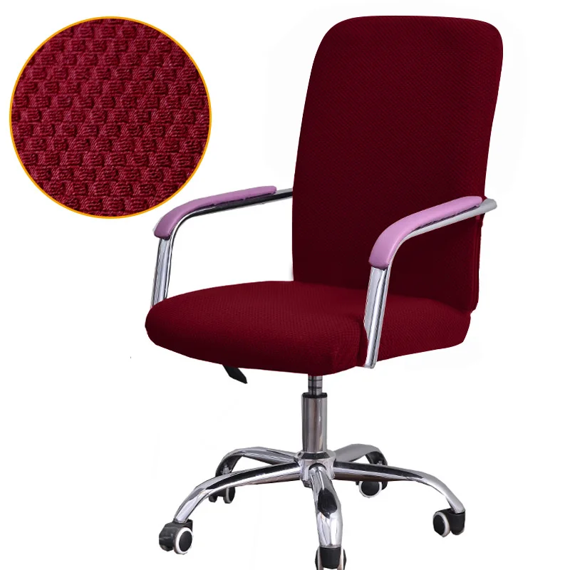 Lelen универсальный размер жаккардовый чехол для кресла компьютерное офисное эластичное кресло чехлы для сидений подлокотники чехлы для стульев растягивающиеся вращающиеся - Цвет: Wine