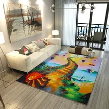 Creative 3D Printed Green Flower Hallway Carpets For Living Room Home Area Rug Kitchen Bathroom Antiskid Mats Coffee Table Rugs persian totem printed home decor antiskid rug