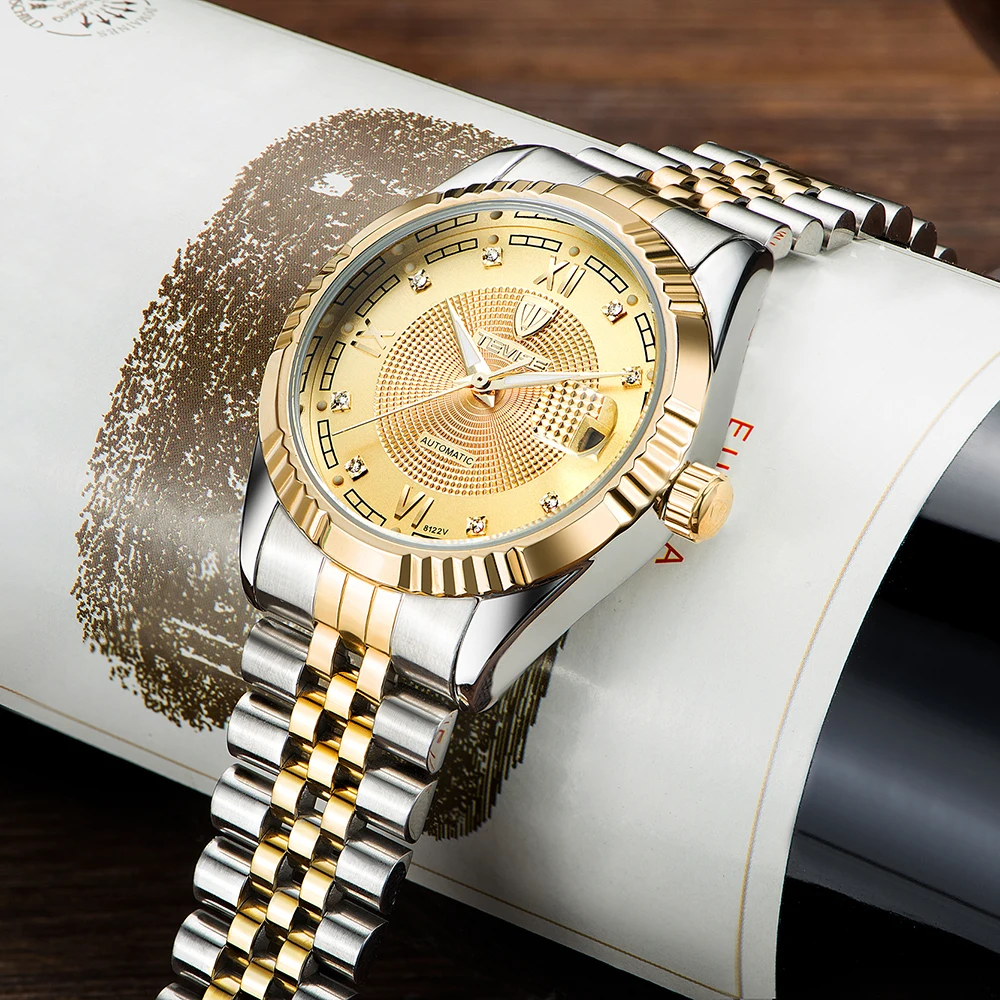 TEVISE Mechanical Watch Men Luminous Date Men's Watches Luxury Automatic Watch Men Clock With Metal Watch Bracelets Dropshipping (11)