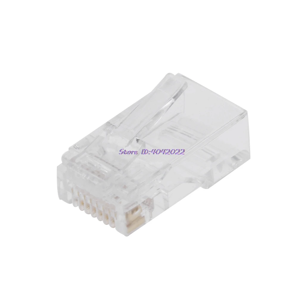 

25/100Pcs Gold Plated RJ45 Net Network Cables Modular Plug Cat5 CAT5e Connector 8P8C Modular Rj45 Plug Terminals