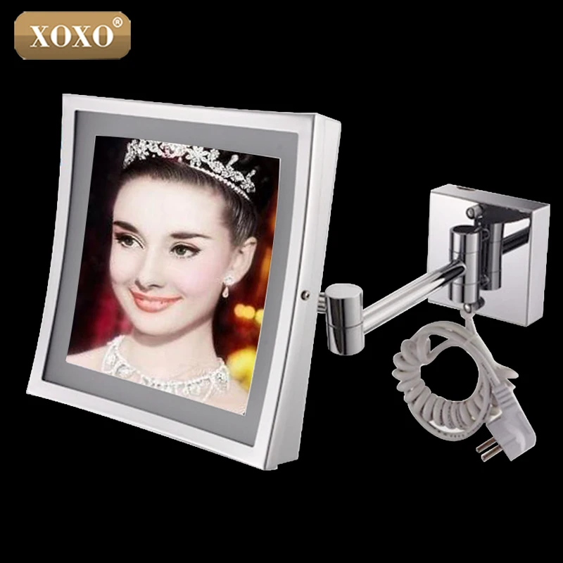 XOXO The hotel bathroom square wall hanging telescopic magnifying cosmetic mirror LED lamp with a single 1119 | Обустройство дома