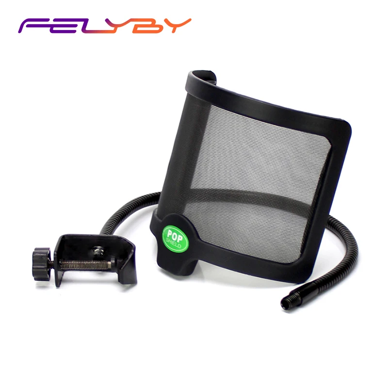 

FELYBY Microphone Pop Filter Shield Windscreen Screen Universal Mic Stand Blowout Preventer Bracket for All Kinds of Mics