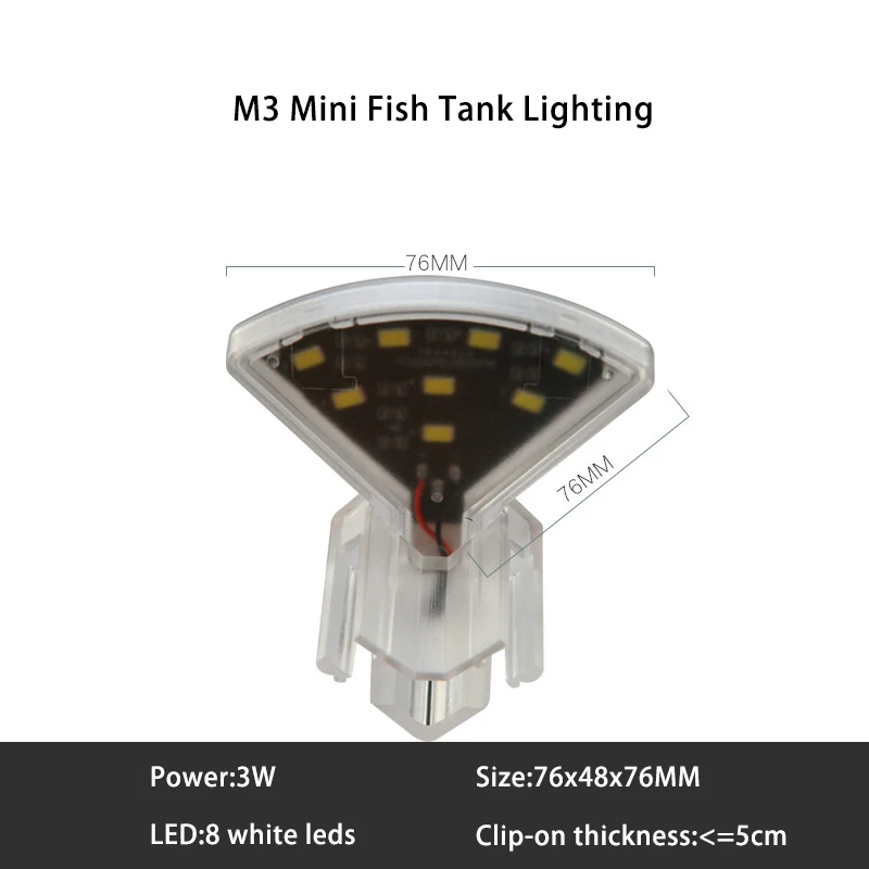 Водонепроницаемый светодиодный светильник для аквариума s рыбный зажим для бака-на растительный светильник 3 Вт/5 Вт/10 Вт/15 Вт водные лампы для пресной воды светильник ing с вилкой EU - Цвет: M3 Mini Lighting