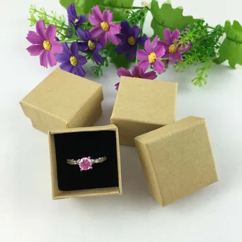 

80pcs/lot Fashion Ring Packaging Box High Quality Karft Cardboard Jewelry Accessories Packaging Box 4*4*3cm