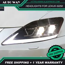 Стайлинга автомобилей корпус передней фары для Lexus IS250 фары Lexus IS250 2006-2012 Светодиодный фар DRL Объектив Двойной Луч Биксеноновая HID