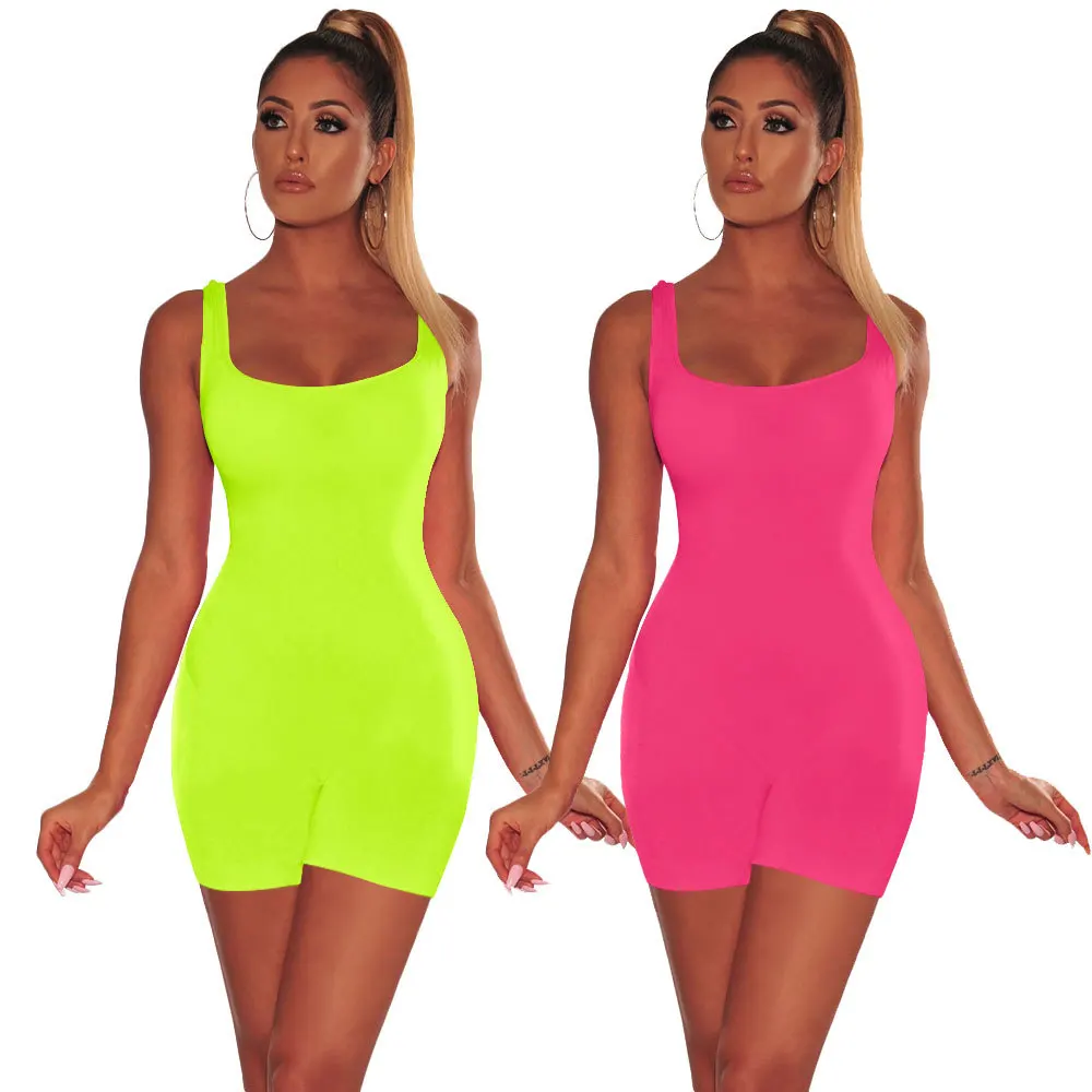 

2019 Spring Women's Solid Color Jumpsuit Europe And The United States Sexy Backless One-piece Shorts Jumpsuit Women Summer