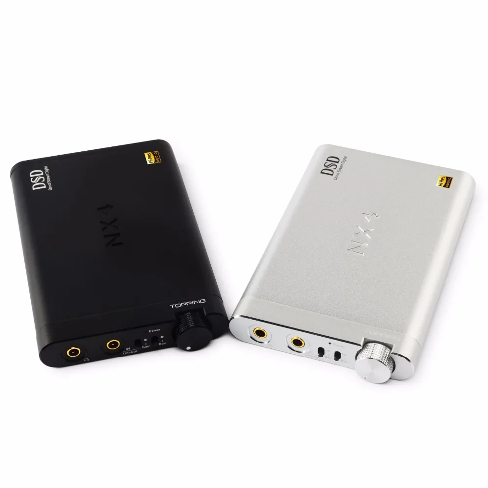 Topping NX4 DSD XMOS XU208 ES9038Q2M chip Portable USB DAC DSD Decoder Amplifier Headphone amp Aluminum Shell Black Silver