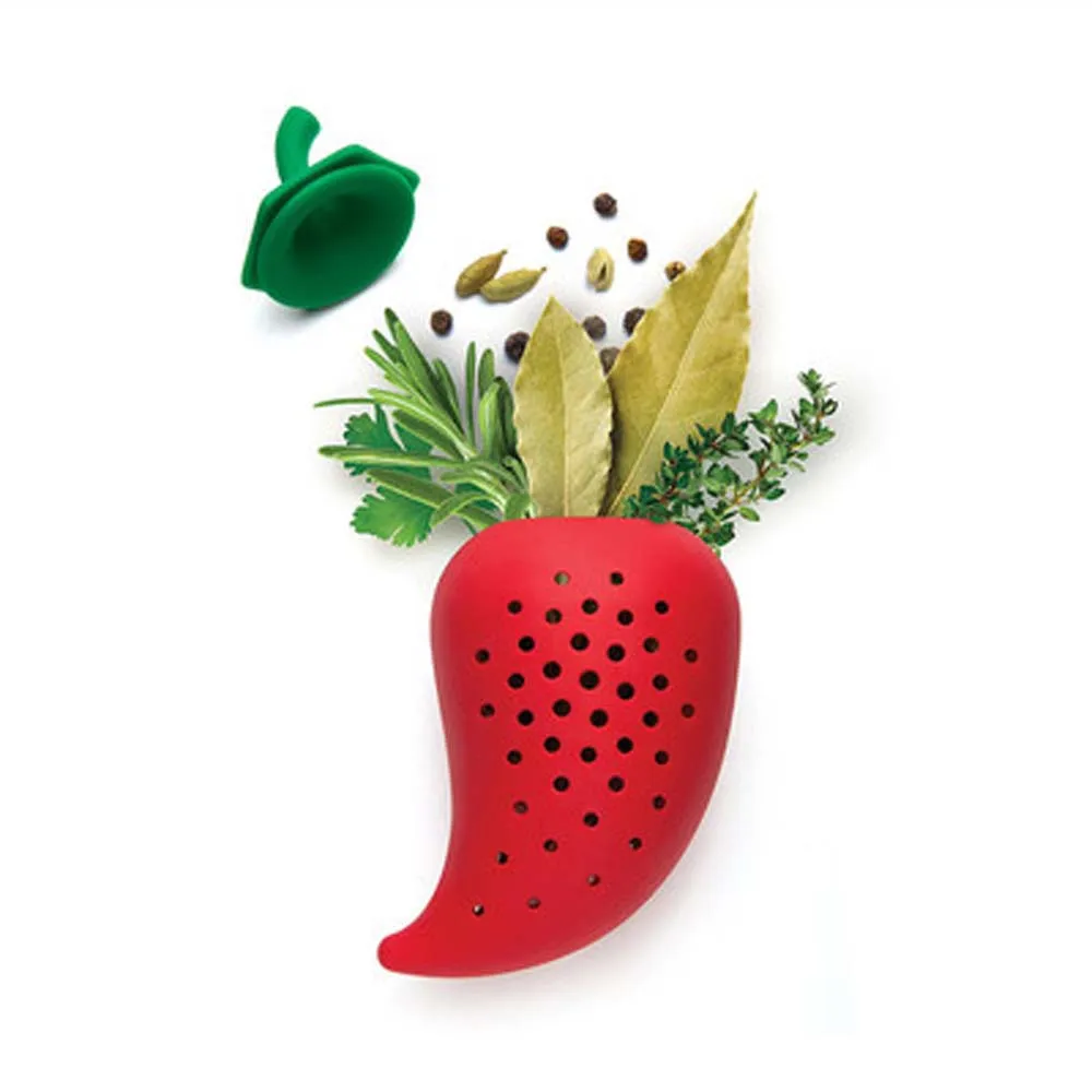 

1pcs Reusable Chilli Shaped Silicone Tea Infuser Spice Filter Seasoning Bags Strainer Coffee & Tea Tools Kitchen Accessories Hot