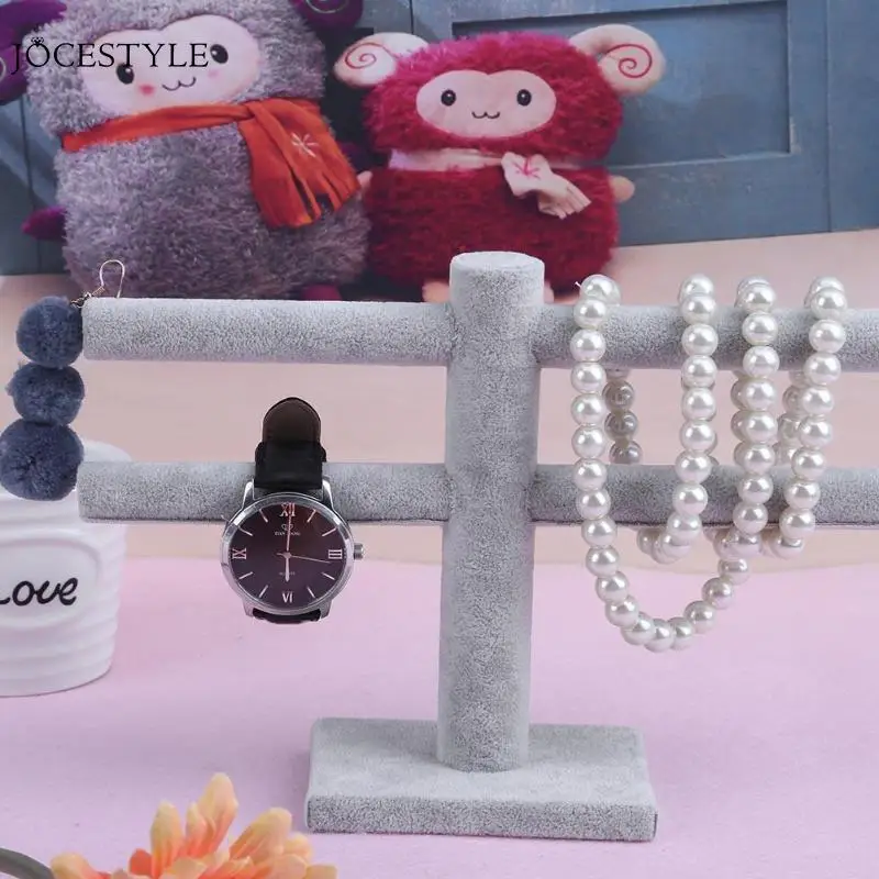 

High Quality 1pc Double Layer Jewelry Display Jewelry Stand Holder Velvet Rack Bracelet Bangle Necklace Chain Whatch