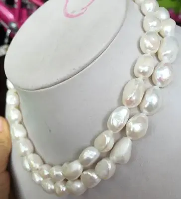 

DD Wholesale FREE SHIPPING elegant 12-13mm south sea white pearl necklace 33inch