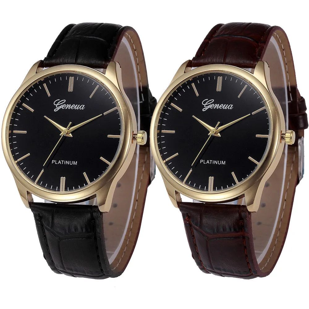 

New Style Geneva Women Watch Top selling Fashion Popular Quartz Watches Casual Leather Female Girl Lady Round Wristwatch &Ff