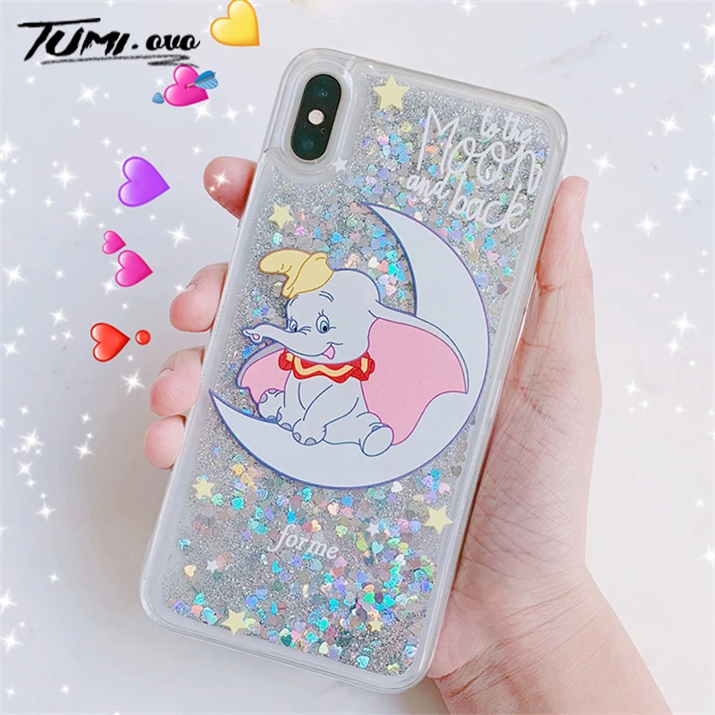 

Cartoon Moon Dumbo Elephant Liquid Case for Samsung A50 A30 A10 M20 M10 J3 J4 J6 J8 A6 A7 A8 A9 2018 S10 Lite S9 S8 Plus S7 Edge