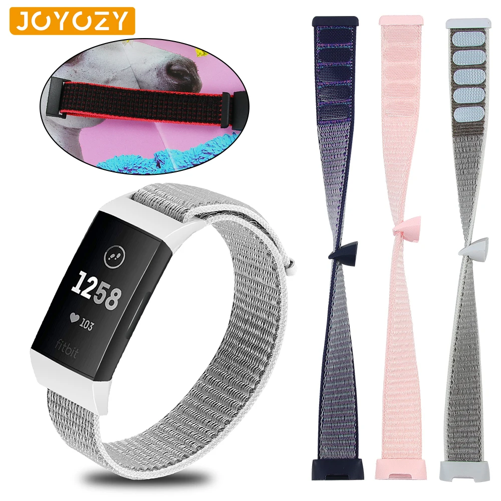 

Joyozy new Canvas Nylon wrist Strap for Fit bit Charge 3 Smart Bracelet Watch Band Replacement nylon fitbit 3 wristband