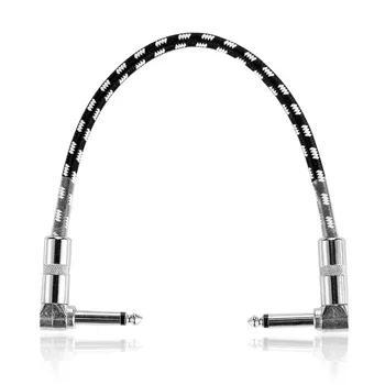 

Neewer 3 Pack 1 Feet Guitar Patch Cable with 1/4" Right Angle Plugs, Black and White Tweed Woven Jacket